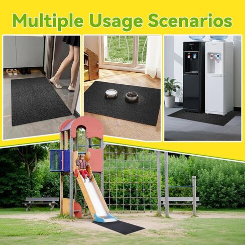 2-حزمة من سجادات الملعب الخارجية، 40 بوصة طول × 24 بوصة عرض، سجادات حماية للملعب من مادة PVC عالية الكثافة مع نسيج مضاد للانزلاق على الوجهين للأراجيح والشرائح in Kuwait