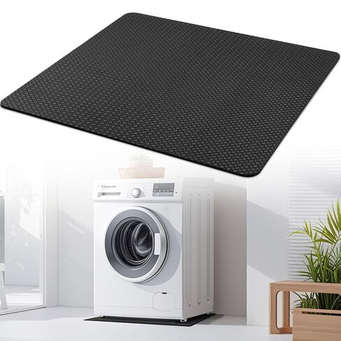 Doubled-Sided Non Slip Under Washing Machine Mat, 27" x 27" Compact Anti Vibration Mat for Washing Machine, Heavy Duty Washer and Dryer Mats for Floor Protection Under Refrigerator Mats in Kuwait