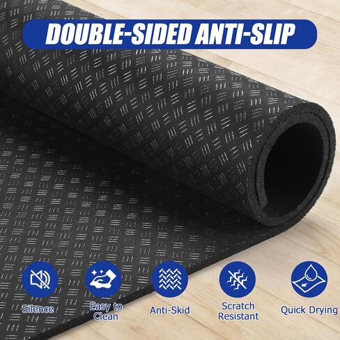 Doubled-Sided Non Slip Under Washing Machine Mat, 27" x 27" Compact Anti Vibration Mat for Washing Machine, Heavy Duty Washer and Dryer Mats for Floor Protection Under Refrigerator Mats in Kuwait