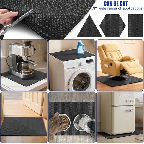 Doubled-Sided Non Slip Under Washing Machine Mat, 27" x 27" Compact Anti Vibration Mat for Washing Machine, Heavy Duty Washer and Dryer Mats for Floor Protection Under Refrigerator Mats in Kuwait