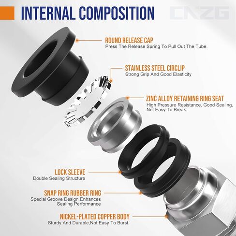 3/8 "أنبوب OD إلى 1/4" NPT دفع الموضوع لتوصيل التركيبات، تركيبات خرطوم هواء سريع هوائي، ذكر مستقيم + كوع، PC+PL (12 قطعة) in Kuwait