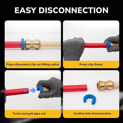 3/4" PTC to 1" NPT Male Reducing Adapter Push-Fit, Push to Connect Brass Plumbing Fitting for Copper, CPVC, PEX Pipes, With Upgraded Stiffener, Disconnect Clip Included, NSF & UPC Certified in Kuwait