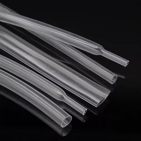 100Pcs 6 Size Heat Shrink Tubing Kit Clear PE Heat Shrinkable Tubing Cable Wrap Kit Waterproof Durable Fusion Splice Protection Sleeve for Electric Insulation and Repairs in Kuwait