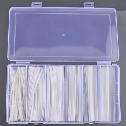 100Pcs 6 Size Heat Shrink Tubing Kit Clear PE Heat Shrinkable Tubing Cable Wrap Kit Waterproof Durable Fusion Splice Protection Sleeve for Electric Insulation and Repairs in Kuwait
