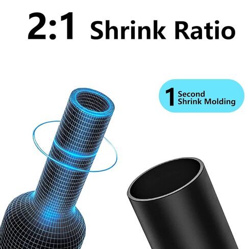 460 قطعة من أنابيب الانكماش الحراري، أنابيب الانكماش الحراري الصناعية السوداء للأسلاك، غلاف منكمش حراري من الدرجة البحرية 2:1، شريط انكماش حراري كهربائي كبير ممتاز مقاوم للماء (8 أحجام) in Kuwait