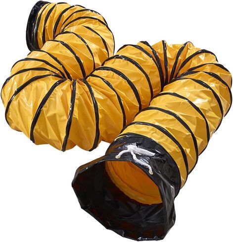 خرطوم مجاري PVC مرن بطول 16 قدم لمروحة عادم تهوية منفاخ المرافق مقاس 10 بوصة مع حبل قابل للتعديل (10 بوصة × 16 قدم) in Kuwait