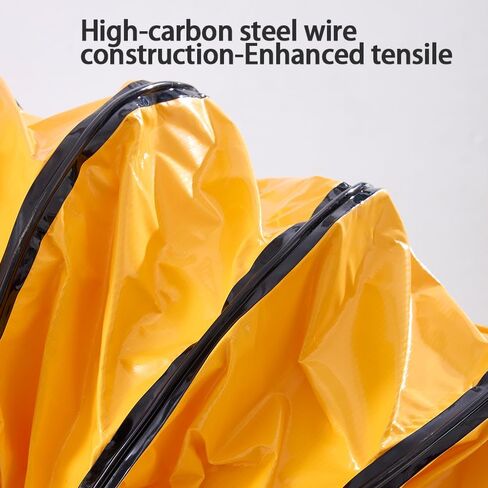 خرطوم مجاري PVC مرن بطول 16 قدم لمروحة عادم تهوية منفاخ المرافق مقاس 10 بوصة مع حبل قابل للتعديل (10 بوصة × 16 قدم) in Kuwait