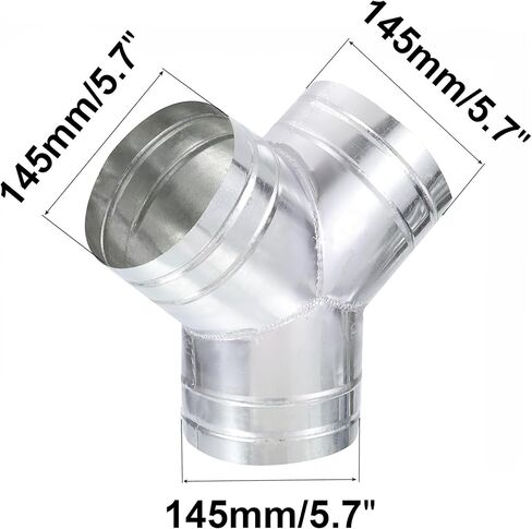 6" to 6" Y Shape Duct Splitter Adapter 90° Degree Dust Fitting, 3-Way Hose Connector for Exhaust Fan, Dryer Vent & HVAC Ventilation System in Saudi Arabia