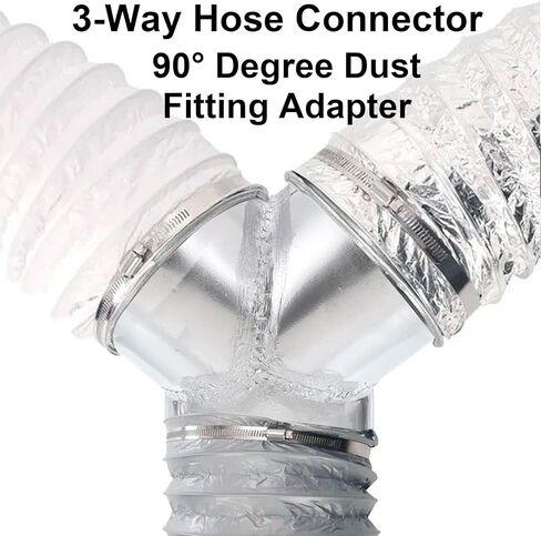 6" to 6" Y Shape Duct Splitter Adapter 90° Degree Dust Fitting, 3-Way Hose Connector for Exhaust Fan, Dryer Vent & HVAC Ventilation System in Saudi Arabia
