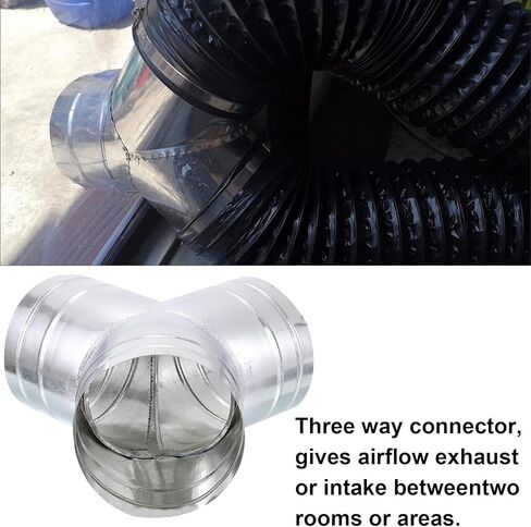 6" to 6" Y Shape Duct Splitter Adapter 90° Degree Dust Fitting, 3-Way Hose Connector for Exhaust Fan, Dryer Vent & HVAC Ventilation System in Saudi Arabia