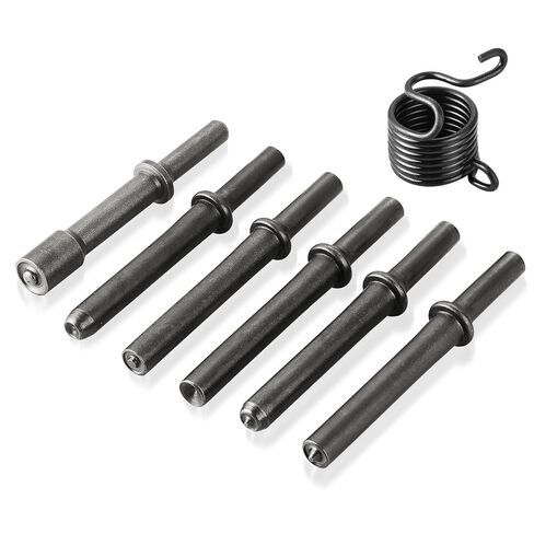 NATGAI 7 Pcs Air Hammer Rivet Bit Set, Heavy Duty 0.401" Shank Smoothing Pneumatic Air Hammer Chisel Tools Kit with Spring, Extended Length Air Rivet Hammer Bits for Solid, Hollow, Half-Hollow Rivets in Saudi Arabia