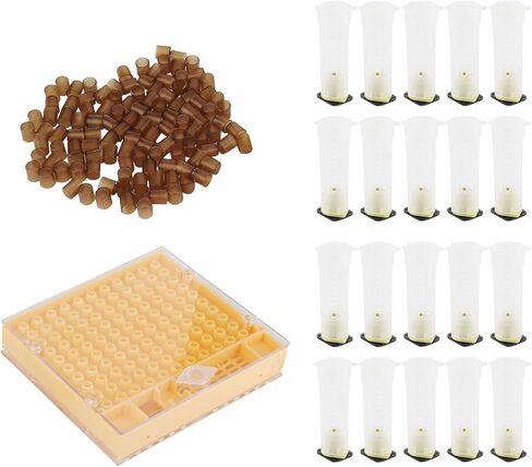 Queen Bee Rearing Plastic Cage Kit for Beekeepers Efficient Cell Cup System for Bee Breeding Suitable for Small Beekeeping Farms 15.5oz in Saudi Arabia