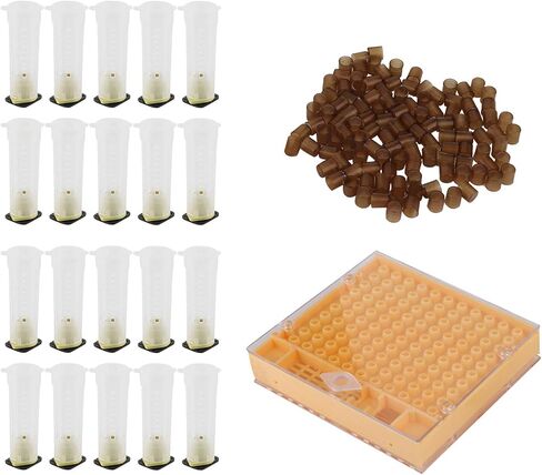 Queen Bee Rearing Plastic Cage Kit for Beekeepers Efficient Cell Cup System for Bee Breeding Suitable for Small Beekeeping Farms 15.5oz in Saudi Arabia