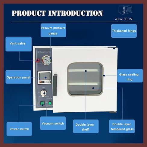 Digital Vacuum Drying Oven 1.9 Cu Ft Vacuum Drying Boxes for Drying and Heating Processes 2 Layers 1400W Stainless Steel 110V in Kuwait