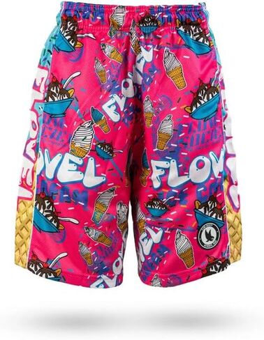 Flow Society Flovel Ice Cream Boys Shorts - Kids Athletic - Basketball - Baseball - Hockey - Football - Lacrosse - Pink in Saudi Arabia