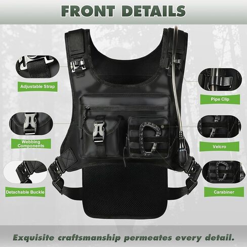 Hydration Running Vest Backpack with 2L Water Bladder - Lightweight & Reflective Chest Pack, Includes Tactical Gun Holster & Free Carabiner for Hiking, Running, Cycling, Marathon (Men & Women) in Saudi Arabia