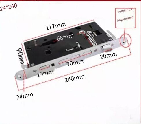 1pcs High-Security Mortice Sash Lock - 240mm Anti-Theft Deadlock for Exterior & Interior Doors(with Hook) in Saudi Arabia