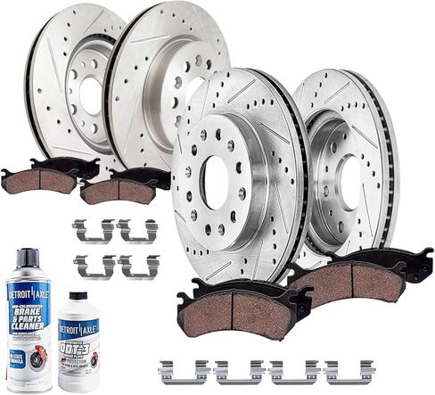 Detroit Axle - Rear 2pc Brake Shoes for Chevrolet Cobalt HHR Cavalier Pontiac G5 Pursuit Sunfire Saturn Ion, 2 Semi-metallic Brake Shoes Replacement in Kuwait