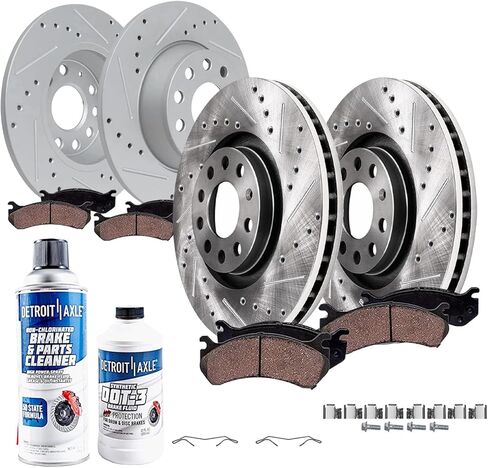 Detroit Axle - Rear 2pc Brake Shoes for Chevrolet Cobalt HHR Cavalier Pontiac G5 Pursuit Sunfire Saturn Ion, 2 Semi-metallic Brake Shoes Replacement in Kuwait