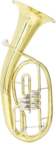 Bb Euphonium Upright Low Brass Instrument Premium Brass Body Top-Action Valve Layout with Carry Bag Gloves and Cleaning Wipes Accessory Set for Brass Band (Euphonium - Silver) in Saudi Arabia