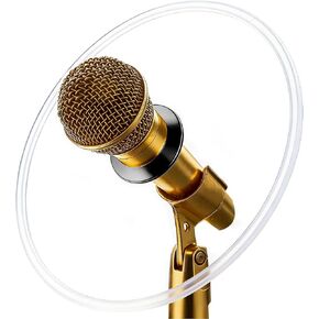 10.5 بوصة - حزمة واحدة من درع عاكس للميكروفون من الأكريليك المقاوم للكسر مع شريط حماية الحواف وحلقة مطاطية قابلة للتعديل - مناسبة عالميًا لميكروفونات XLR - البوق والترومبون والساكسفون والغناء | استخدام المنزل والمسرح in Kuwait