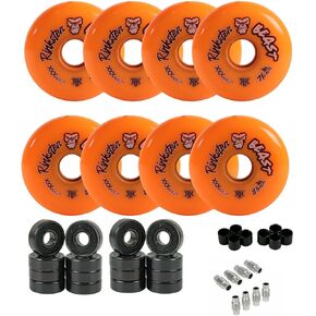 عجلات هوكي رينك رات رولر بيست 76 ملم / 80 ملم هيلو XXX قبضة برتقالية مع محامل سيراميك هجينة in Kuwait
