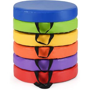 Costzon 6-Piece 15 inch Kids Floor Cushion, 3" Thick Waterproof Daycare Foam Cushion w/Handle, Soft Flexible Seating for Classroom, Home, School, Kindergarten or Nursery in Kuwait