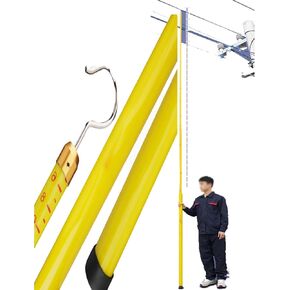 Telescoping Height Measuring Stick for Linemen - 600cm/19.7ft, Epoxy Resin, Ideal for Electrical Work, Substation & Telecom Tower (10kV-500kV, Yellow),Yellow,600cm/19.7ft in Kuwait