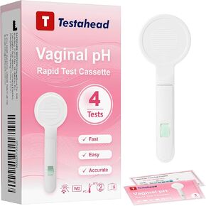 Vaginal pH Test Strips, Feminine Health Vaginal pH Test Strips Kits for Bacterial Vaginitis, Trichomonas Vaginitis, Individual Aluminum Foil Wrapped (4-Packs)- Genuine Sole Seller (haohui-bio) in Kuwait