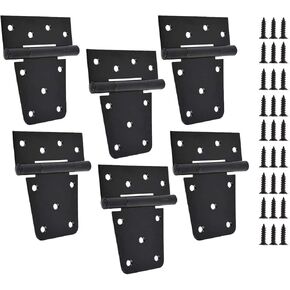 TamBee Black Gate Hinges Shed Hinges Heavy Duty Gate Hinges for Wooden Fences Barn Door Hinges for Wood Outdoor 3.5inch with Screws (Pack of 6) in Kuwait