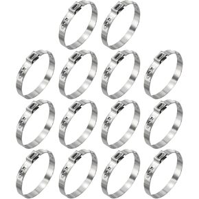 10Pcs Stainless Steel Single Ear Hose Clamps, Adjustable 15.3-18.5mm Heavy Duty Crimp Hose Clamp Assortment Kit, Metal Ear Cinch Rings Crimp Pinch Fitting for Automotive, Tubing in Kuwait