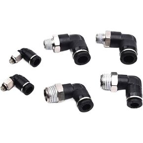 1 قطعة 4 6 8 10 12 مللي متر أنبوب إلى موصلات أنبوب هوائي الكوع تركيبات سريعة تركيب الهواء M5 1/8 "1/4" 3/8 "1/2" خيط ذكر (6 مللي متر ، 1/8") in Kuwait