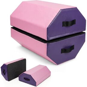 Detachable Octagon Gymnastics Mat, Home Tumbling Mat, Skill Shape Tumbling Backbend Trainer Exercise Mat, with High-Density Foam & Waterproof Cover, for Gym Cheerleading, Martial Art, 17"X17"X23" in Kuwait