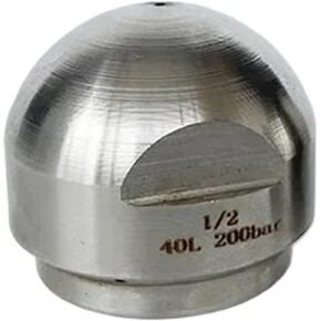 فوهة تنظيف عالية الضغط من الفولاذ المقاوم للصدأ لتجريف الأنابيب - رأس الفطر ذو الخيط الداخلي، 50-300 بار، وصلة أنثى 3/8 بوصة و1/4 بوصة (1/2 للأمام 0 للخلف 4) in Kuwait