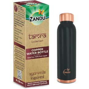 Zandu Copper Bottle (Green): Prepared with 100% Pure Copper | Useful in Promoting Overall Health (Pack of 950 ml) in Kuwait