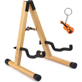 Wooden Cello Stand, Adjustable A-Frame Floor Stand with Padded Foam, Folding Acoustic Instrument Rack for Cello - Fits 1/2, 3/4, 7/8 Size (Brown) in Kuwait