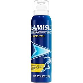 Lamisil Jock Itch Antifungal Spray, 1 Week Treatment, Clinically Proven Fast and Effective Symptom Relief of Itching, Burning, Redness, 4.2 oz (120 g) in Kuwait