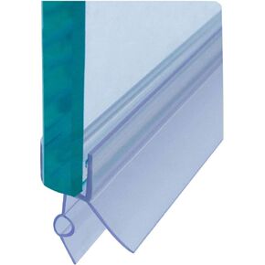 Frameless Shower Door Bottom Seal with Drip Rail for 3/8"(10mm) Glass, Length 27.5"/0.7m, Glass Door Sweep Stop Shower Leaking Clear in Kuwait