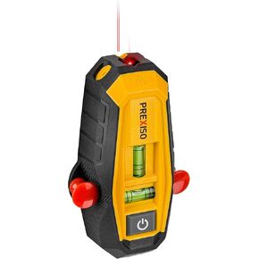 PREXISO 2-in-1 Line Laser Level with Magnetic Stud Finder, Compact Wood & Metal Detector with Bubble Vials for Accurate Markings, Multi Surface Wall Scanners Tool for Hanging Frames & Pictures in Saudi Arabia