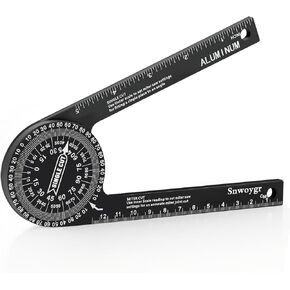 7 Inch Aluminum Miter Saw Protractor, Professional Angle Measuring Tool, Comes with Two Extra Straightedge Protractors for Woodworkers, Builders, Plumbers, Home DIY in Kuwait