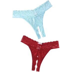 Avidlove Sexy Panties for Women Lace Cheeky Underwear Low Rise T Back Hipster Thong 1-3 Pack in Kuwait