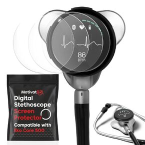 [3-Pack] Tempered Glass Screen Protector Compatible with EKO Core 500 – Scratch-Resistant, Bubble-Free, HD Clarity, Anti-Fingerprint Screen Guard for EKO Digital Stethoscope in Kuwait