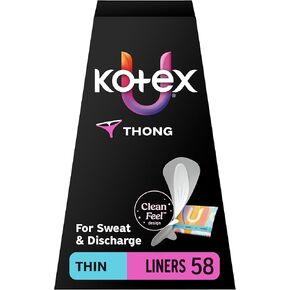 Kotex Daily Thong Liners, Wrapped, Light Absorbency, Regular Length, 58 Count (Packaging May Vary) in Kuwait