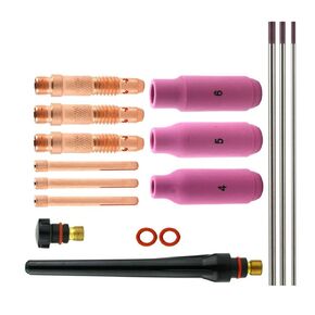 16/36 Pcs Welding Torch Kit Accessories Sleeves Housing Ceramic Nozzles Tungsten Electrodes for Wp-26 Burners Nozzle(36 PCS) in Saudi Arabia