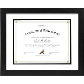 11x14 إطار دبلوم مع أسود فوق حصيرة الذهب ، إطار شهادة 14 × 17 ، خشب حقيقي مع تقليم ذهبي ، إطار أسود مع arcylic in Kuwait