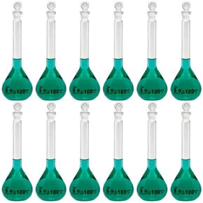 100ml Volumetric Flask, 3.3 Boro Glass, Class A, Ground Stopper, Karter Scientific 213W13 (Case of 12) in Kuwait