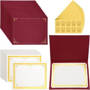 60 Set Certificate Kit Includes 60 Certificate Holders 60 8.5 x 11'' Papers 60 Gold Foil Award Seal Seals, Diploma Cover for Certificates Award (Purple) in Kuwait