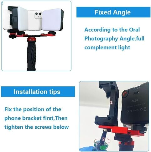 Dental Photography Lamp, Brightness Adjustable Oral Filling Flash Light, Dentist Flash LED Photography Light(MK-016+37mm+75mm) in Saudi Arabia