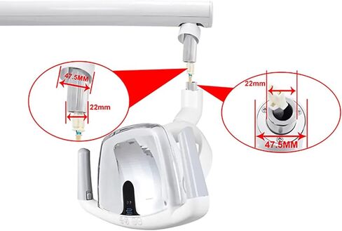 مصباح LED للأسنان بدون ظل، ضوء فحص الأسنان مع واجهة 22 مم، ذراع المصباح وسطوع قابل للتعديل بمرونة، إضاءة باردة ناعمة وموفرة للطاقة، لغرفة طب الأسنان، كرسي الأسنان in Kuwait