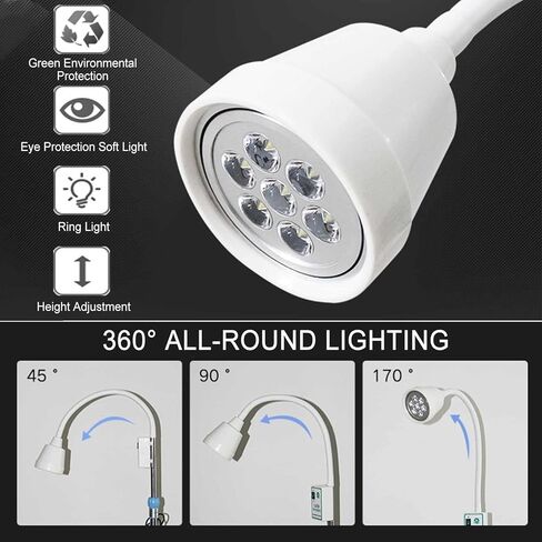 ضوء الفحص الجراحي - مصباح جراحي متنقل LED ضوء فموي للأسنان دوران حر 360 درجة، ضوء جراحي طبي ينطبق على: مستشفيات الحيوانات الأليفة، وصالونات التجميل، ومحلات الوشم in Saudi Arabia